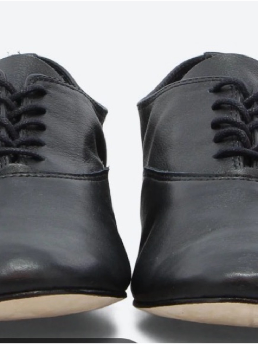 Repetto Black Leather Derby Lace-Up Shoes